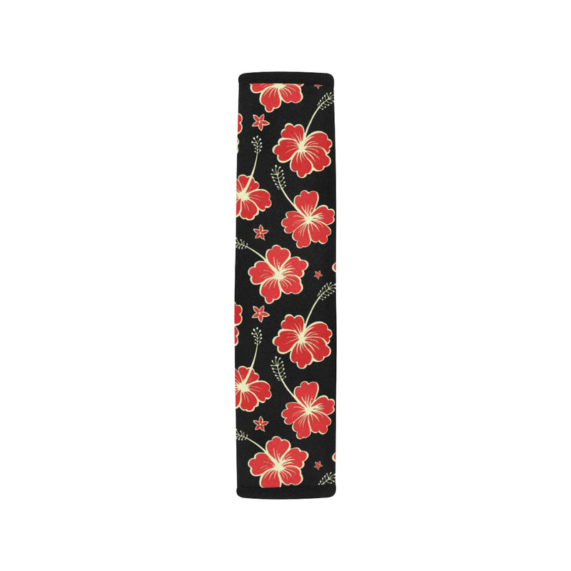 Red Hibiscus Pattern Print Design HB021 Car Seat Belt Cover