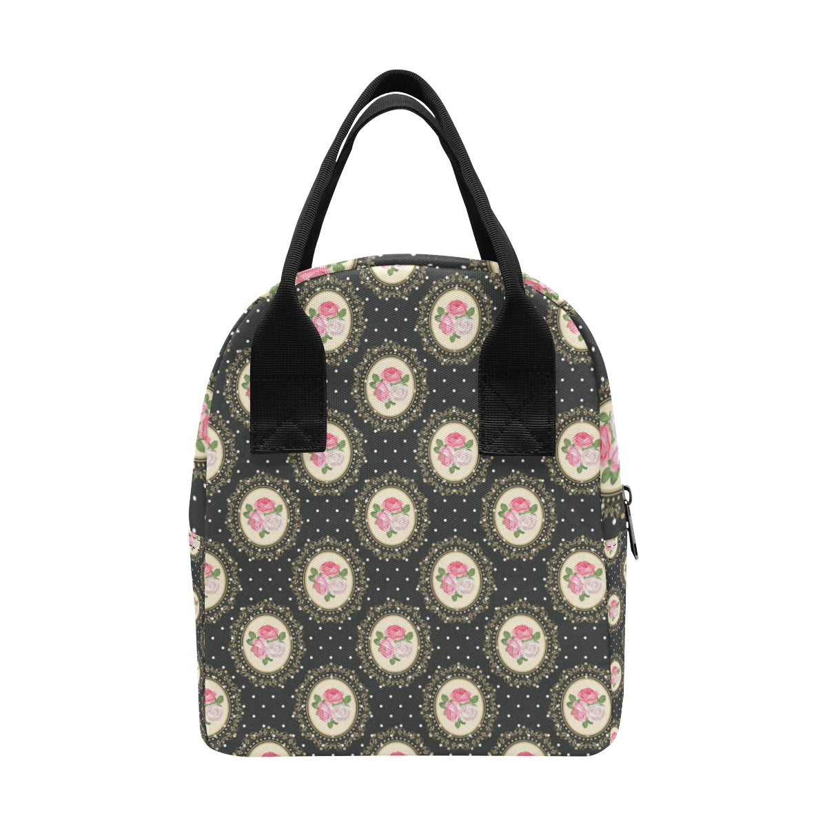 Rose Pattern Print Design RO015 Insulated Lunch Bag