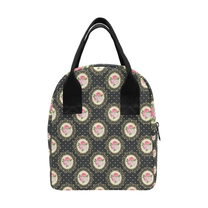 Rose Pattern Print Design RO015 Insulated Lunch Bag