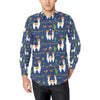 Llama Cactus Pattern Print Design 05 Men's Long Sleeve Shirt