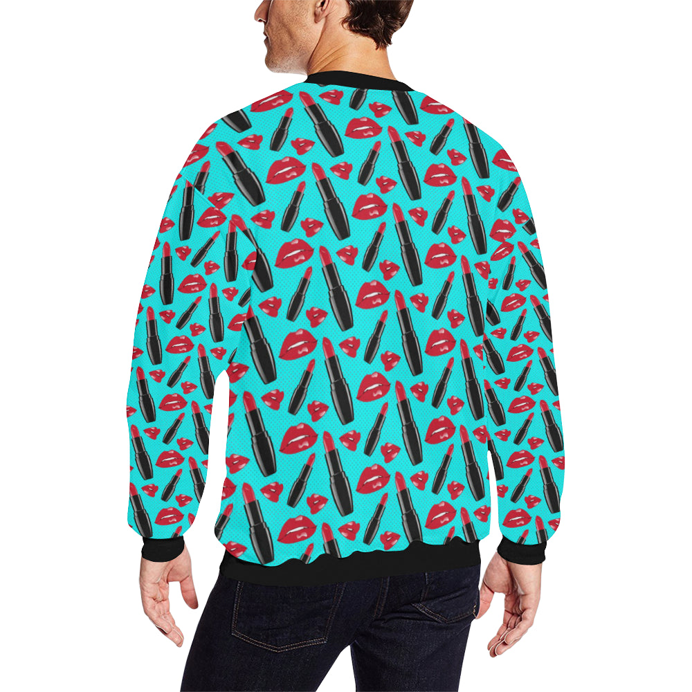 Lipstick Pattern Print Design LT02 Men Long Sleeve Sweatshirt