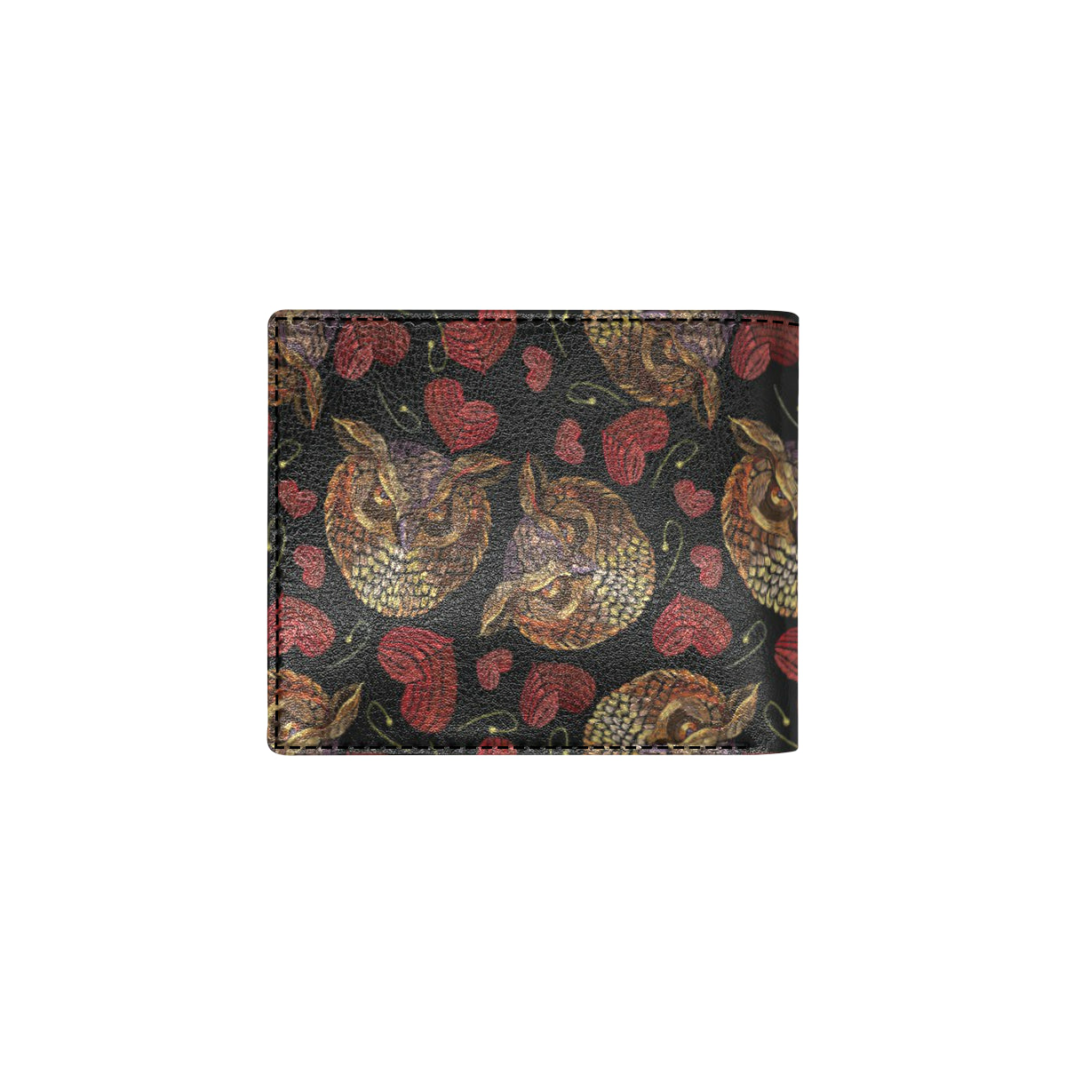 Owl Pattern Print Design A08 Men's ID Card Wallet