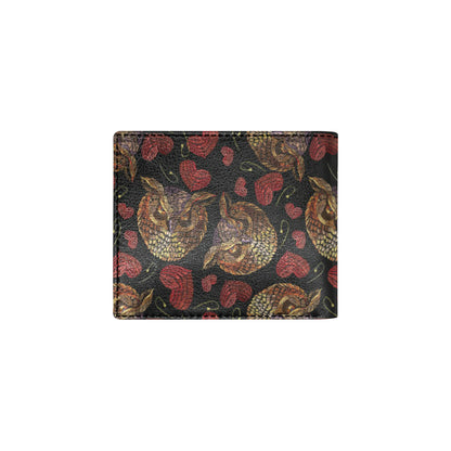 Owl Pattern Print Design A08 Men's ID Card Wallet