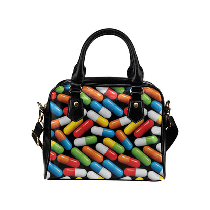Pill Pattern Print Design A02 Shoulder Handbag