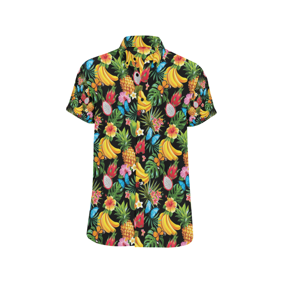 Tropical Fruits Pattern Print Design TF04 Men's Short Sleeve Button Up Shirt