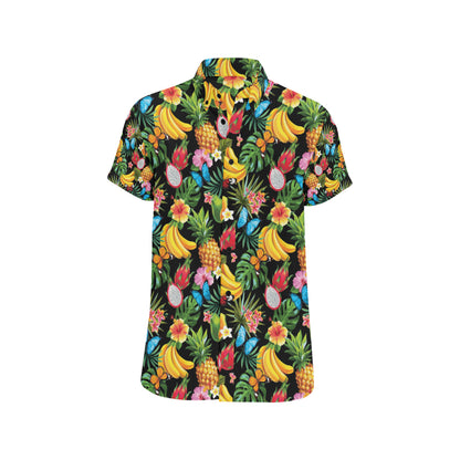 Tropical Fruits Pattern Print Design TF04 Men's Short Sleeve Button Up Shirt