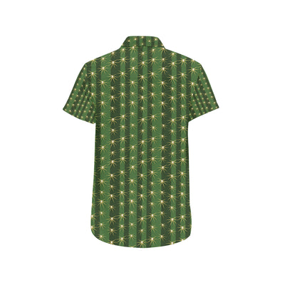 Cactus Skin Print Pattern Men's Short Sleeve Button Up Shirt