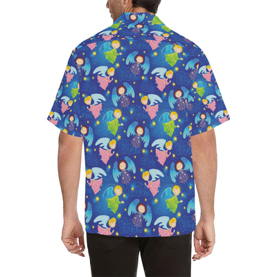 Angel Little Pattern Print Design 02 Men's Hawaiian Shirt