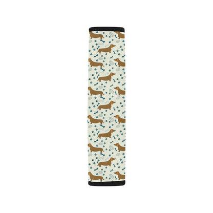 Dachshund Pattern Print Design 01 Car Seat Belt Cover