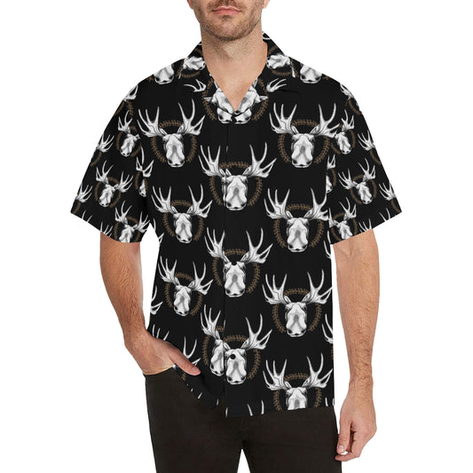 Moose Pattern Print Design 02 Men's Hawaiian Shirt