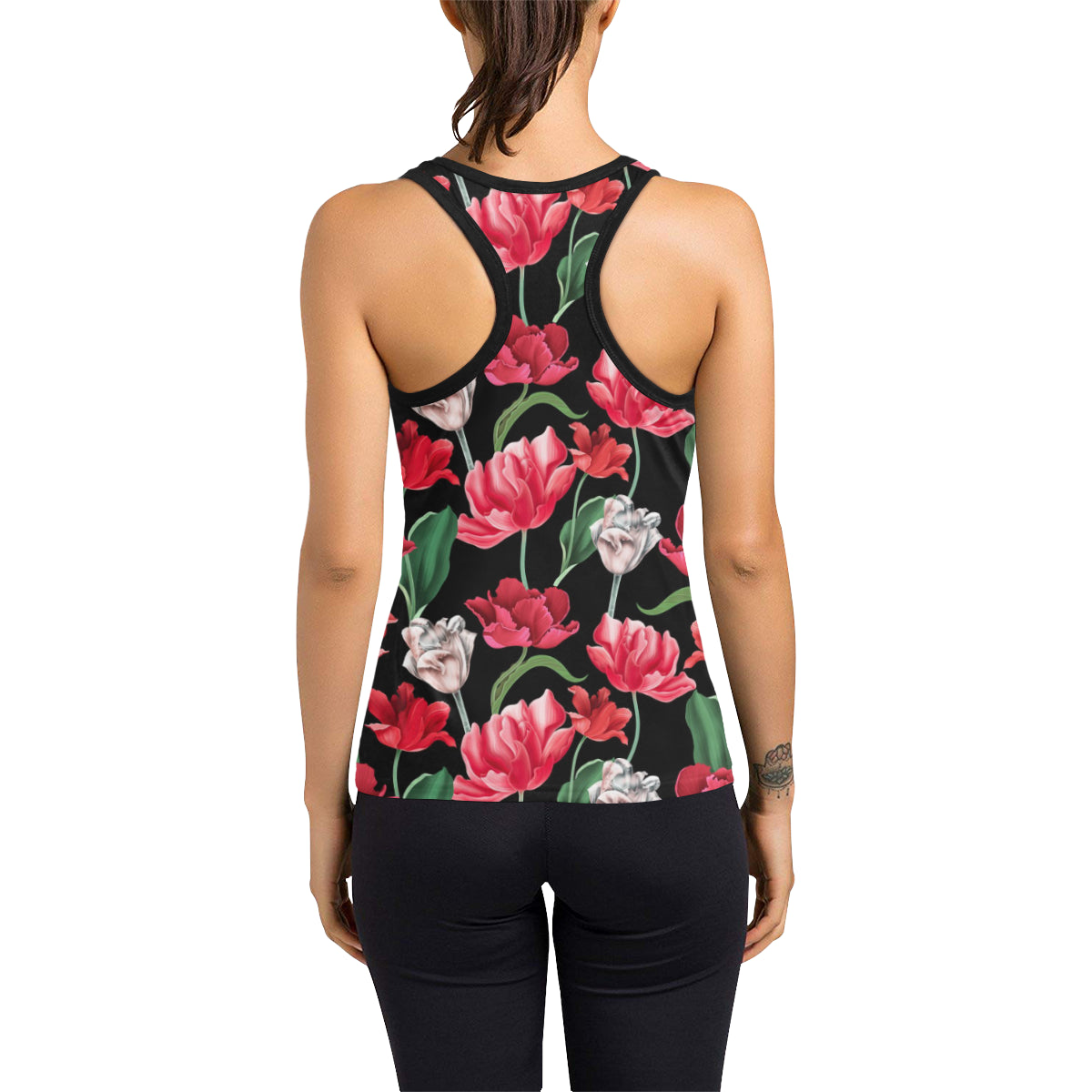Tulip Pattern Print Design TP08 Women's Racerback Tank Top