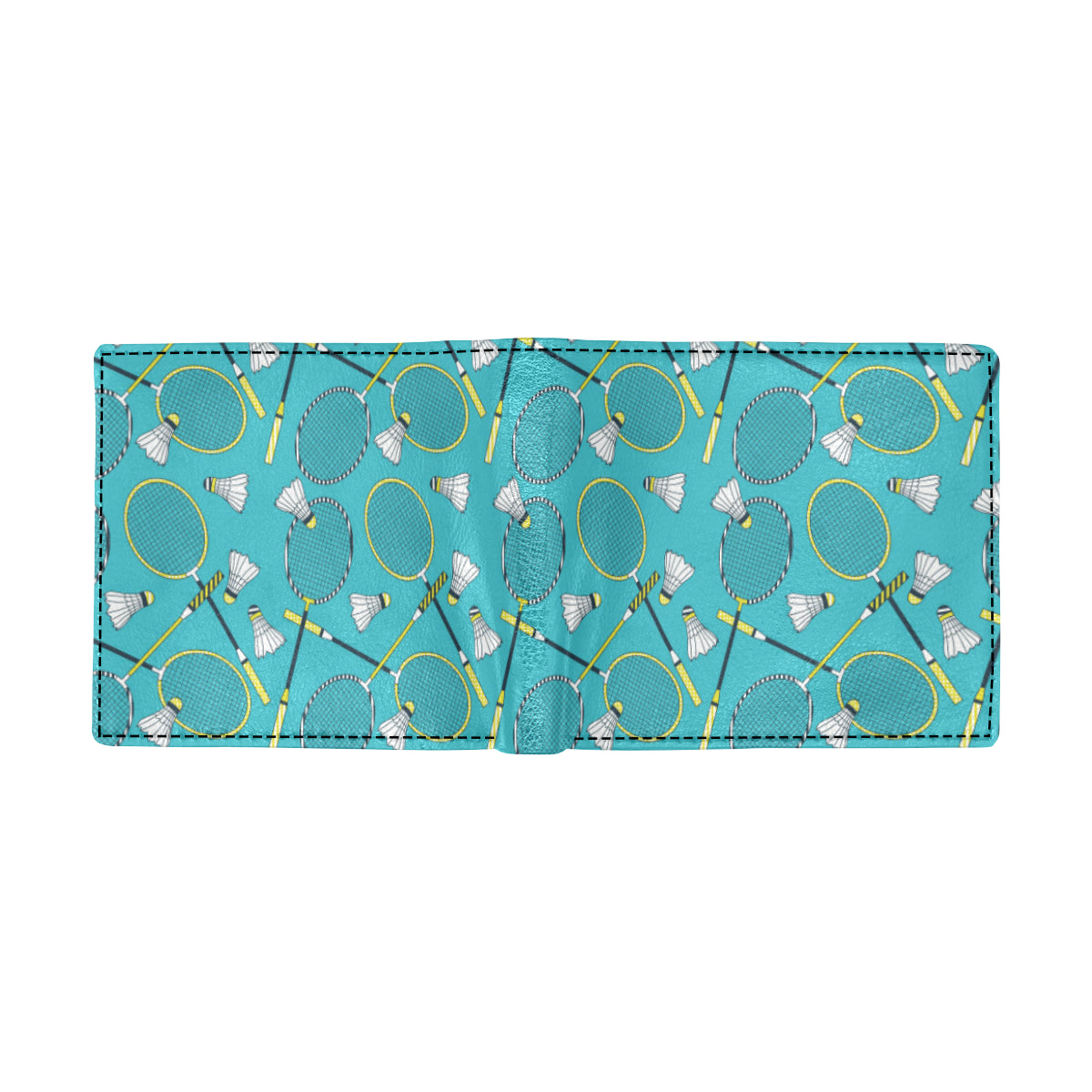 Badminton Pattern Print Design 06 Men's ID Card Wallet