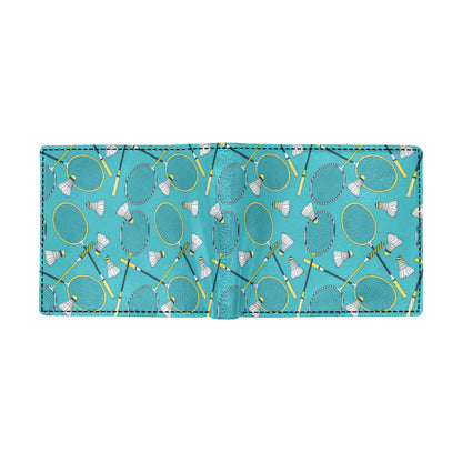 Badminton Pattern Print Design 06 Men's ID Card Wallet