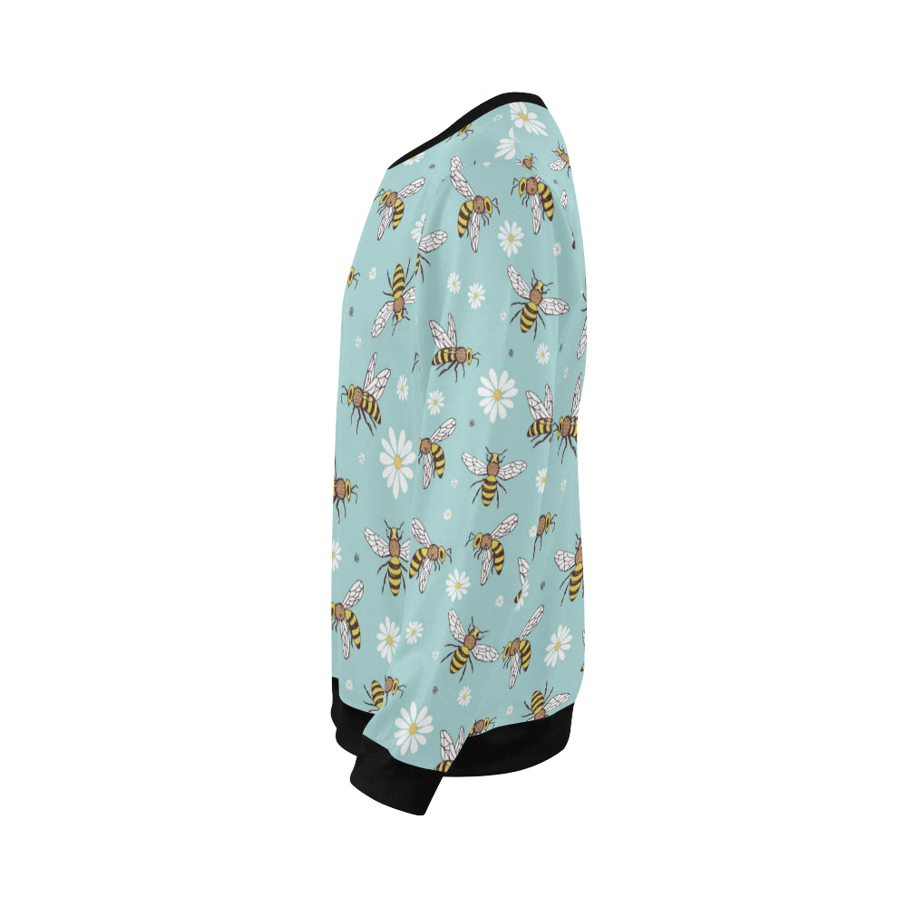Bee Pattern Print Design BEE010 Men Long Sleeve Sweatshirt