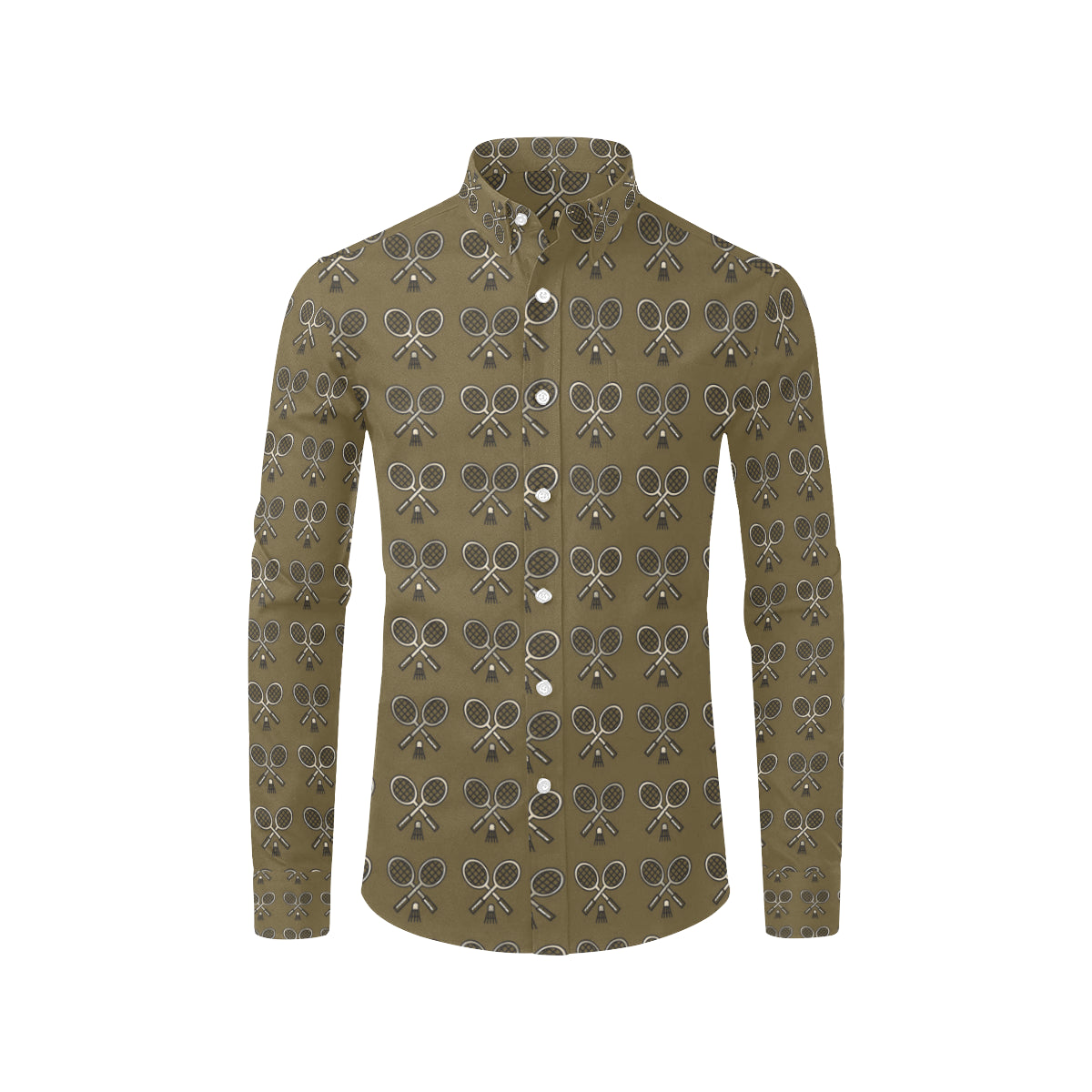 Badminton Pattern Print Design 07 Men's Long Sleeve Shirt