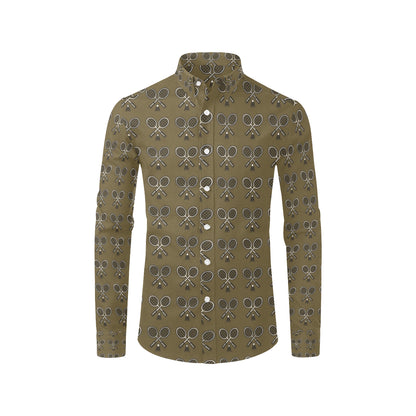 Badminton Pattern Print Design 07 Men's Long Sleeve Shirt