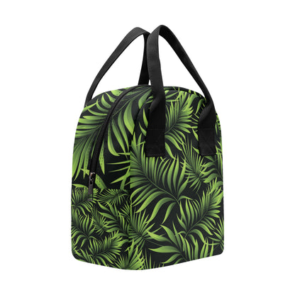 Palm Leaves Pattern Print Design PL07 Insulated Lunch Bag