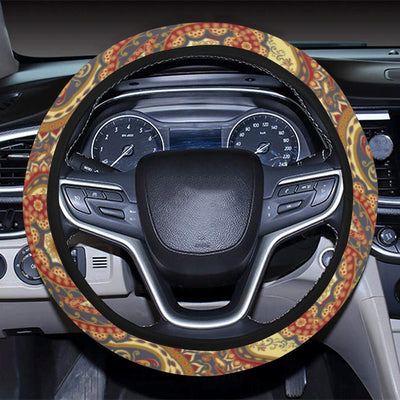 Boho Pattern Print Design 08 Steering Wheel Cover with Elastic Edge