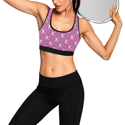 Bull Terrier Happy Print Pattern Sports Bra