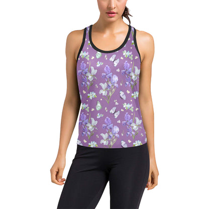 Iris Pattern Print Design IR09 Women's Racerback Tank Top