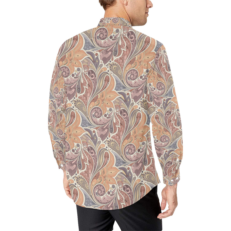 Boho Pattern Print Design 03 Men's Long Sleeve Shirt