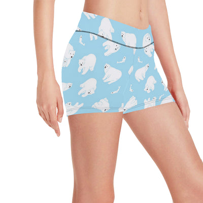 Polar Bear Pattern Print Design PB01 Yoga Shorts