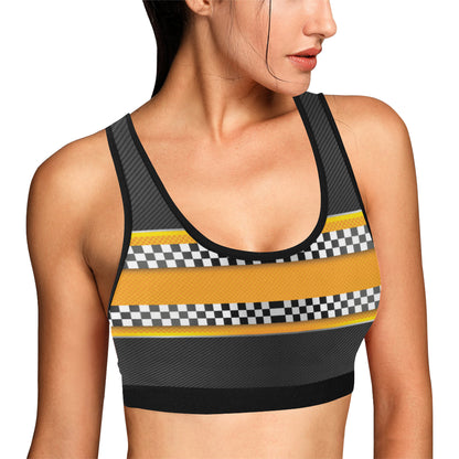 Checkered Pattern Print Design 01 Sports Bra
