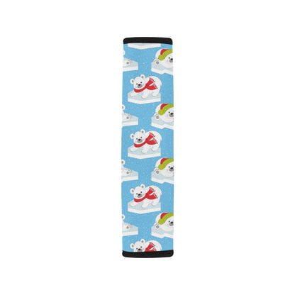 Polar Bear Pattern Print Design PB06 Car Seat Belt Cover