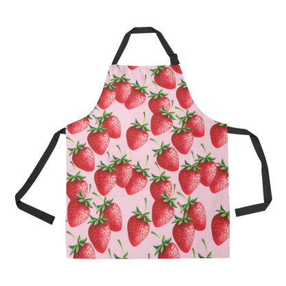 Strawberry Pattern Print Design SB03 Apron with Pocket