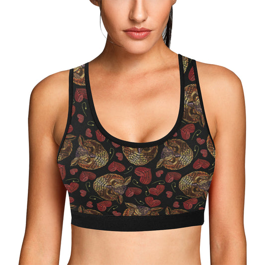 Owl Pattern Print Design A08 Sports Bra
