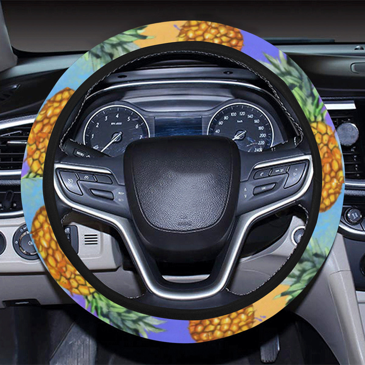Pineapple Pattern Print Design PP09 Steering Wheel Cover with Elastic Edge