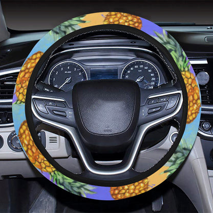 Pineapple Pattern Print Design PP09 Steering Wheel Cover with Elastic Edge