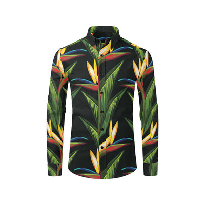 Bird Of Paradise Pattern Print Design BOP012 Men's Long Sleeve Shirt