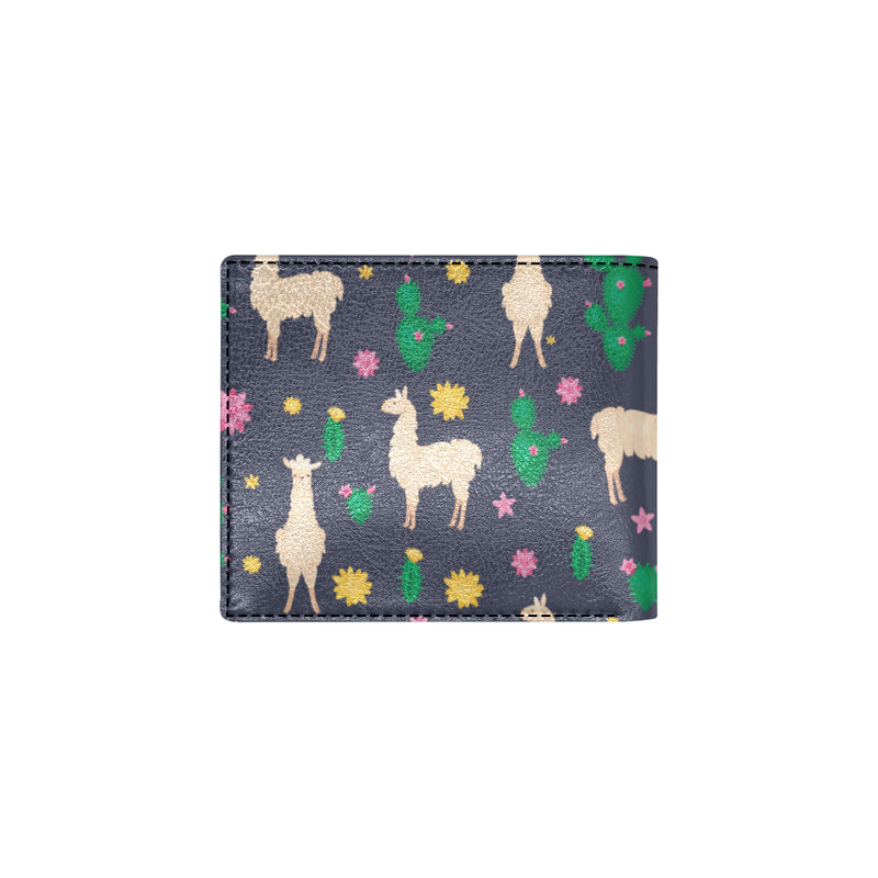Llama Cactus Pattern Print Design 012 Men's ID Card Wallet