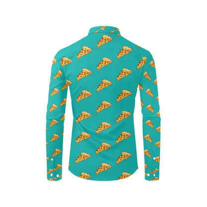 Pizza Pattern Print Design A03 Men's Long Sleeve Shirt