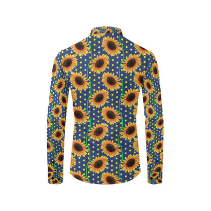 Sunflower Pattern Print Design SF03 Men's Long Sleeve Shirt