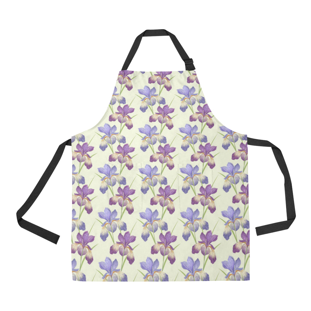 Iris Pattern Print Design IR08 Apron with Pocket
