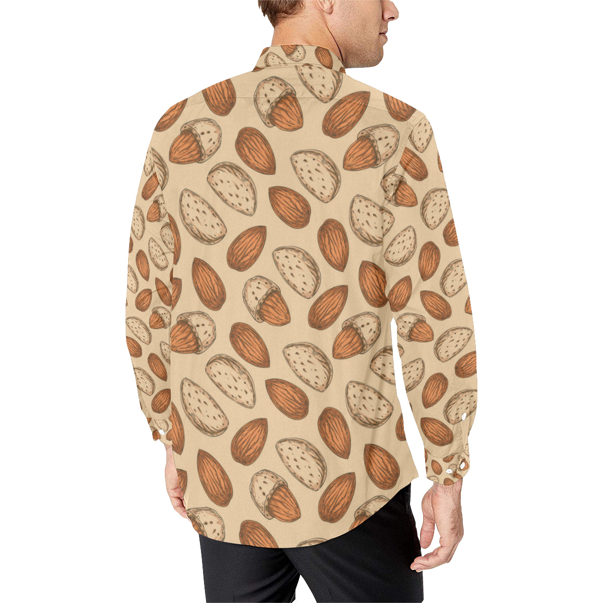 Almond Pattern Print Design 04 Men's Long Sleeve Shirt