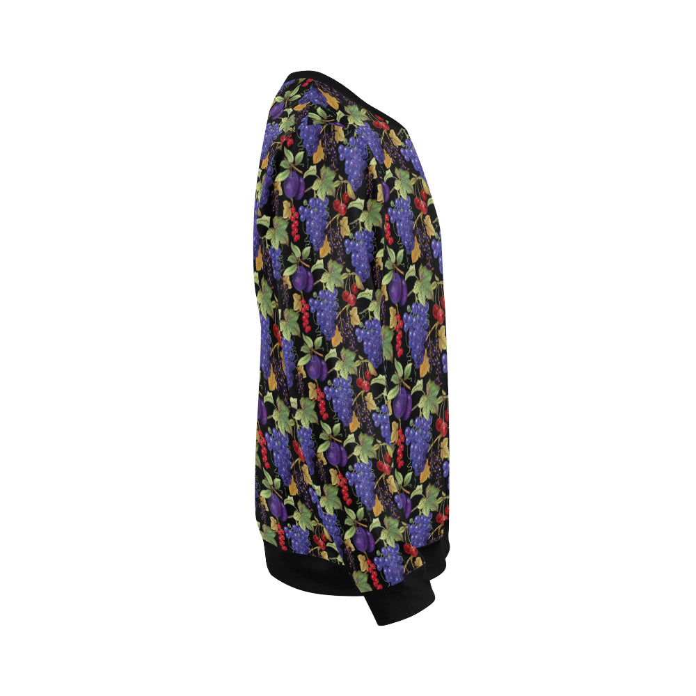 Grape Pattern Print Design GP05 Men Long Sleeve Sweatshirt