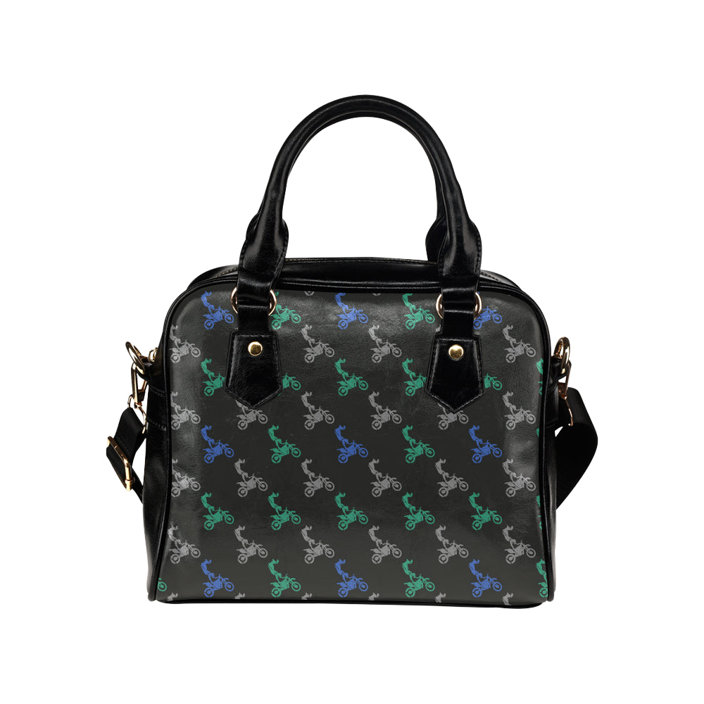 Motocross Pattern Print Design 02 Shoulder Handbag