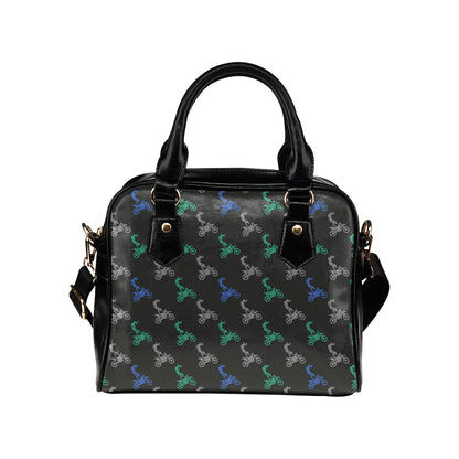 Motocross Pattern Print Design 02 Shoulder Handbag