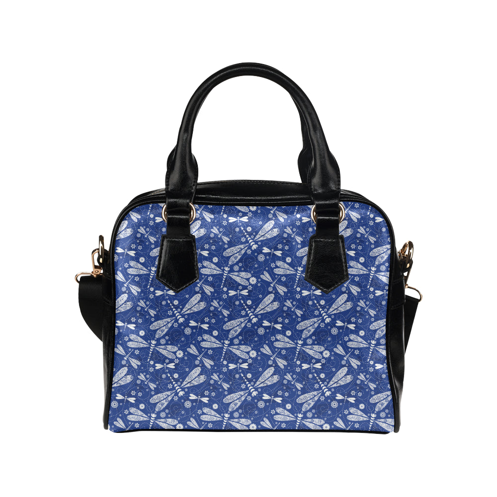 Dragonfly Pattern Print Design 03 Shoulder Handbag