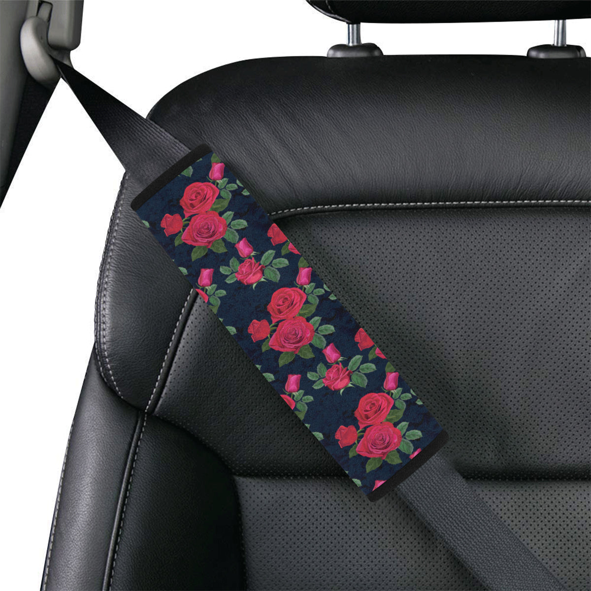 Rose Pattern Print Design A04 Car Seat Belt Cover