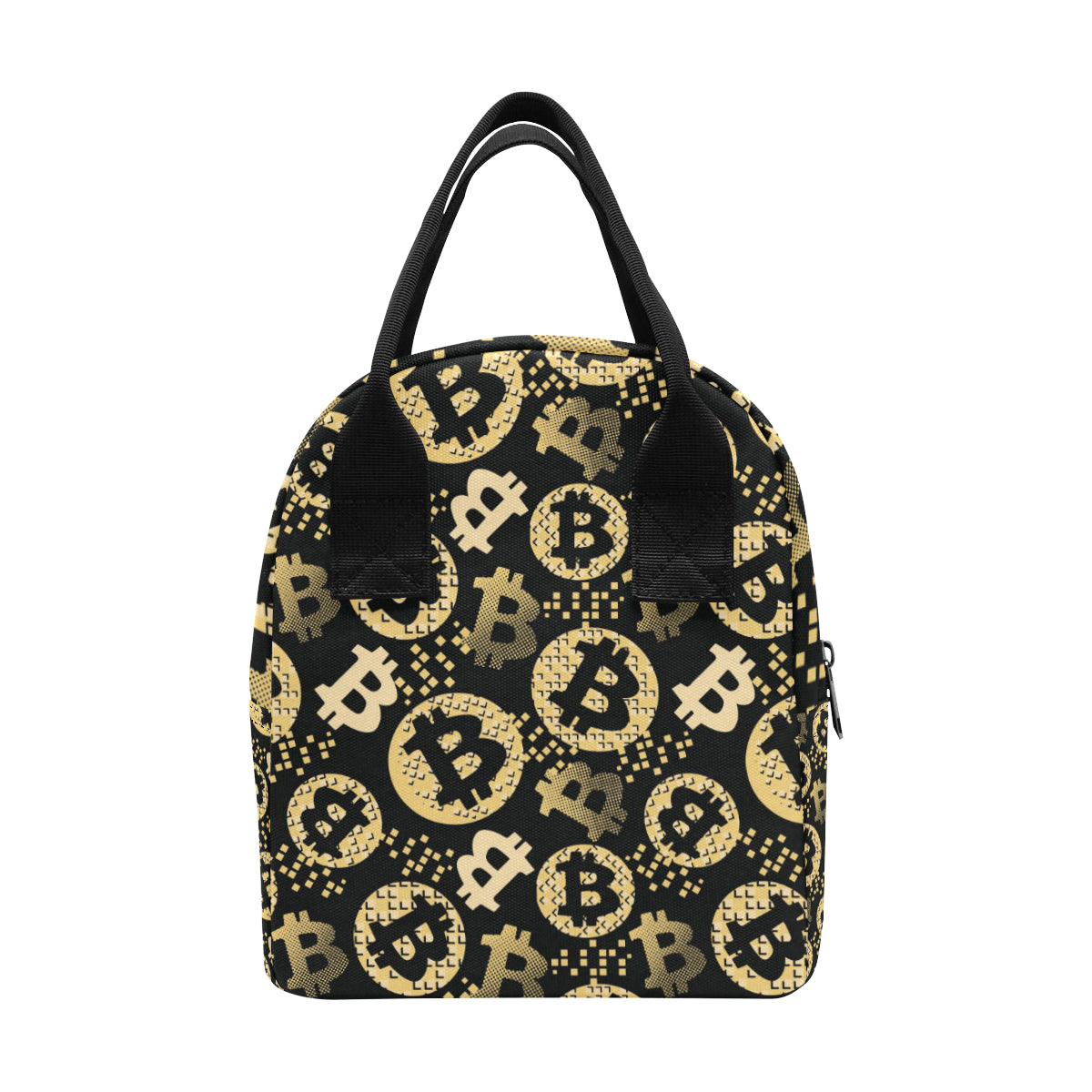 Bitcoin Pattern Print Design DO06 Insulated Lunch Bag