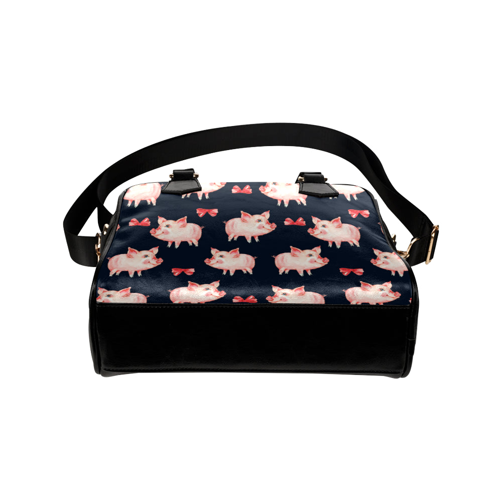 Pig Cute Pattern Print Design 02 Shoulder Handbag