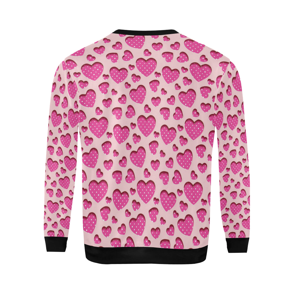 Heart Pink Pattern Print Design HE06 Men Long Sleeve Sweatshirt