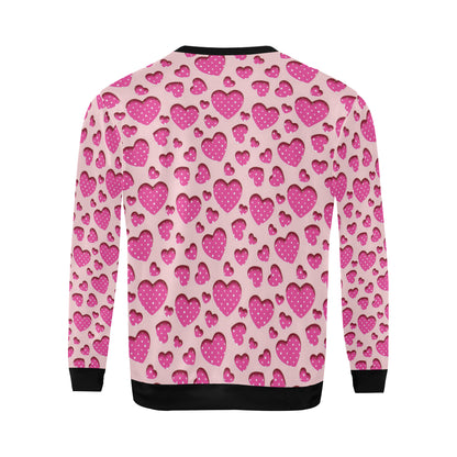 Heart Pink Pattern Print Design HE06 Men Long Sleeve Sweatshirt