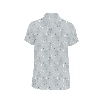 Cloud  Pattern Print Design 04 Men's Short Sleeve Button Up Shirt
