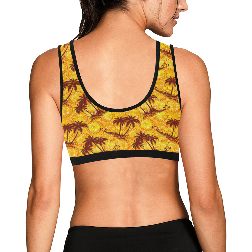 Palm Tree Pattern Print Design PT012 Sports Bra