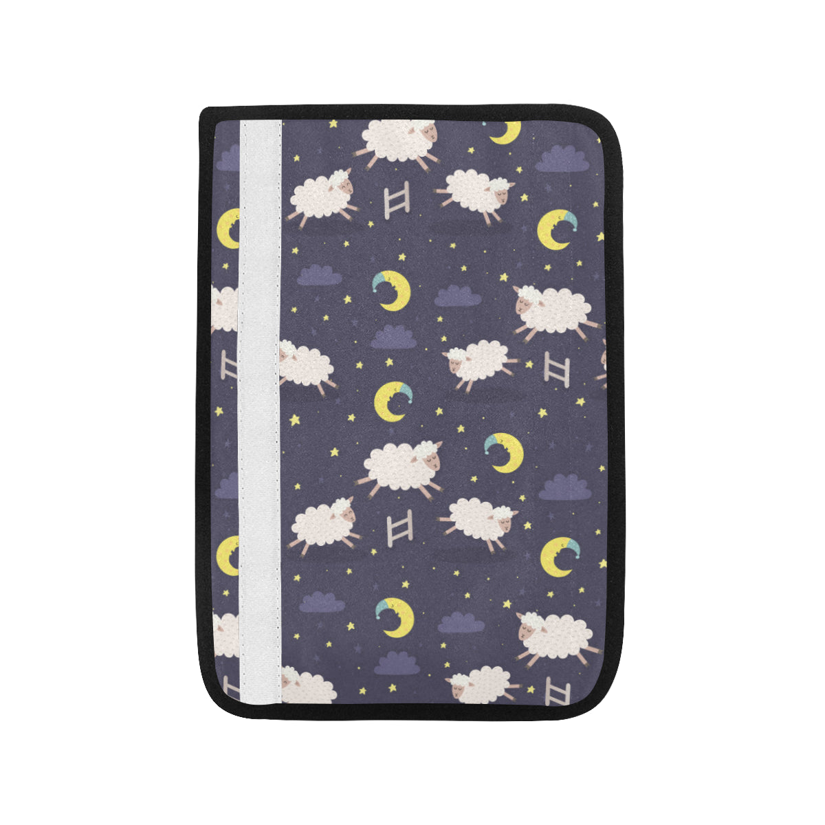 Sheep Night Pattern Print Design 02 Car Seat Belt Cover
